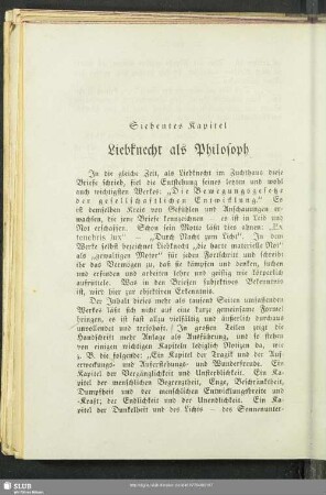 Siebentes Kapitel. Liebknecht als Philosoph