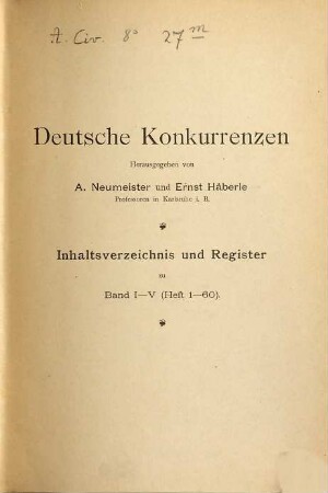 Deutsche Konkurrenzen, 5. 1895/96 = Nr. 49/50 - 60