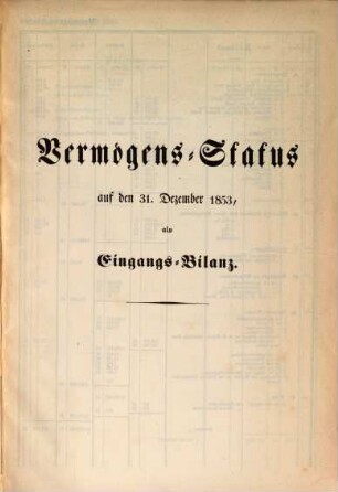 Eidgenössische Staatsrechnung : = Compte d'état de la Confédération Suisse. 1854