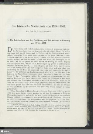 Die lateinische Stadtschule von 1515-1842