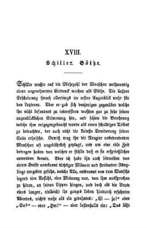 XVIII. Schiller. Göthe