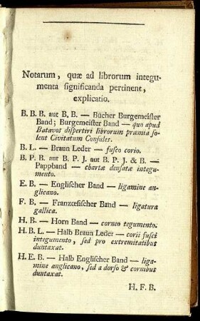 Notarum, quæ ad librorum integumenta significanda pertinent, explicatio.