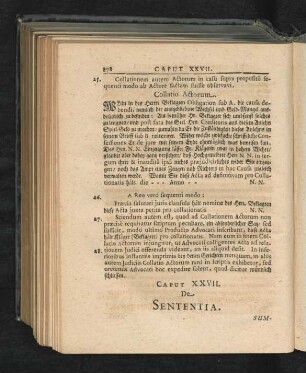 Caput XXVII. De Sententia.