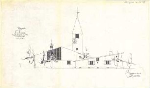 Gsaenger, Gustav; Blaichach / Allgäu (Bayern); Ev. Kirche - Vorprojekt, Westseite (Ansicht)