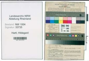 Entnazifizierung Hildegard Hartl , geb. 24.09.1921 (Postbeamtin)