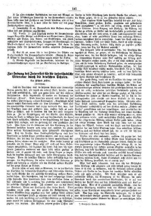 Zur Hebung des Interesses für die vaterländische Litteratur durch die deutschen Schulen (Fortsetzung)