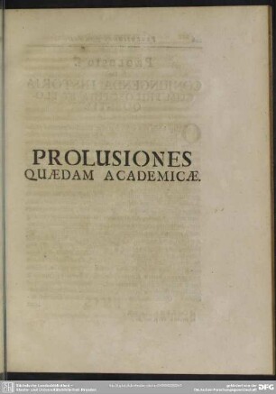 Prolusiones Quaedam Academicae
