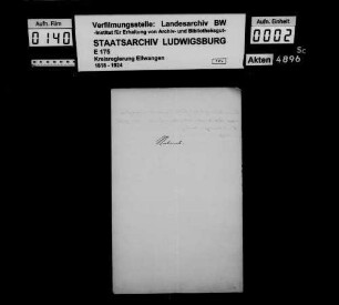 Besetzung der Oberamtsarztstelle zu Gmünd