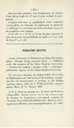Publications récentes.
