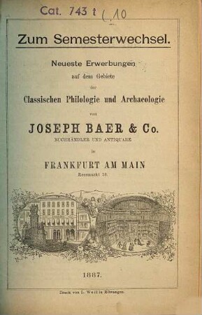 Kleinere Kataloge. [10.] 1887