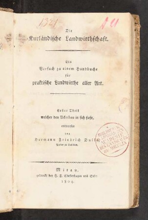 Erster Theil, welcher den Ackerbau in sich faßt