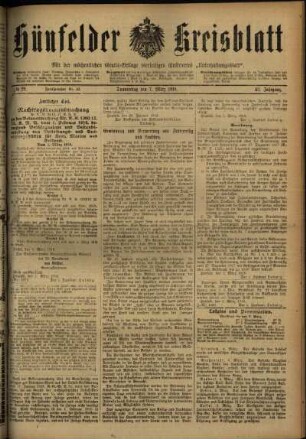 Ausgabe vom Donnerstag, den 07. März 1918.