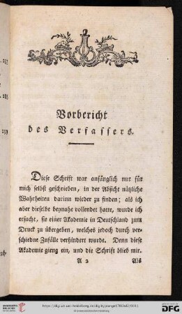 Vorbericht des Verfassers