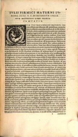 Iulii Firmici Materni Ad Mavortium Lollianum Astronomicon : libr. VIII
