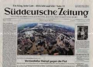 Münchener Tageszeitung "Süddeutsche Zeitung" zur Hochwasserkatastrophe in Sachsen