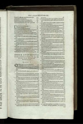 Index Argumentorum Sabbatinarum Quaestionum D. Rofredi Beneventani