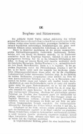 IX. Bergbau- und Hüttenwesen