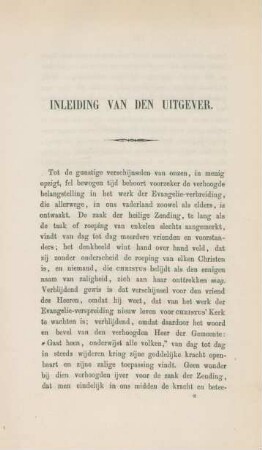 Inleiding van den uitgever