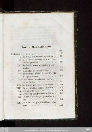 Index Meditationum.