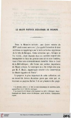 Le grand Papyrus hiératique de Bologne