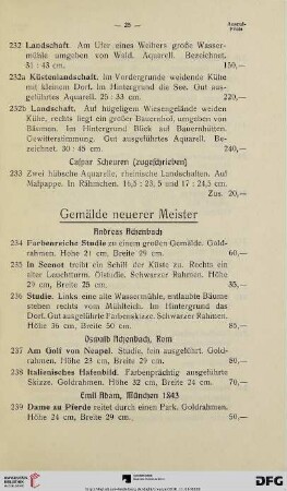 Gemälde neuerer Meister (Nr. 234-281)