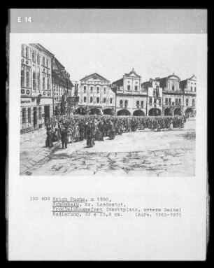 Fronleichnamsfest (Marktplatz, untere Seite; Schömberg, Kreis Landeshut)