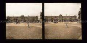 Blick zum Museum, Sempergalerie, am Theaterplatz, Dresden