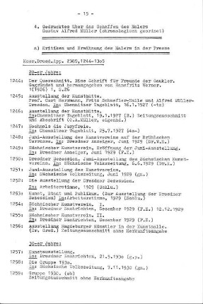 4. Gedrucktes über das Schaffen des Malers Gustav Alfred Müller (chronologisch geordnet)