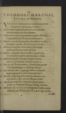 Theodori Marcilii, Lusus de Nemine.