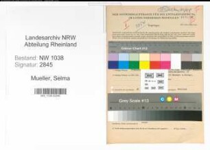 Entnazifizierung Selma Mueller , geb. 30.10.1910 ()
