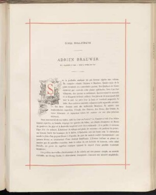 Adrien Brauwer. Né a Haarlem en 1608. - Mort a Anvers en 1641