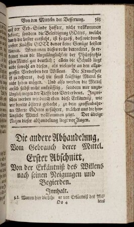 Die andere Abhandelung, Vom Gebrauch derer Mittel.