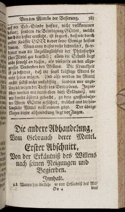 Die andere Abhandelung, Vom Gebrauch derer Mittel.