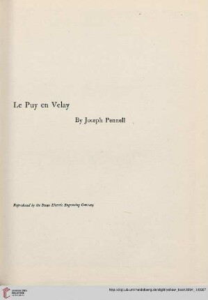 Plate: Le Puy en Velay by Joseph Pennell