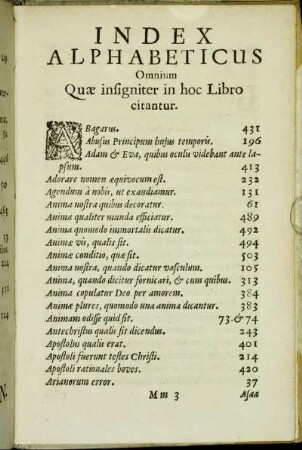 Index Alphabeticus Omnium Quæ insigniter in hoc Libro citantur.