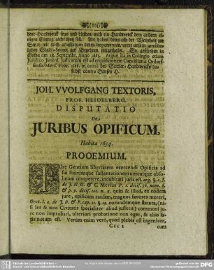 Wolfg. Textoris Iura Opificium emendata