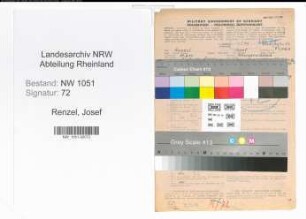 Entnazifizierung Josef Renzel , geb. 10.08.1897 (Lehrer)