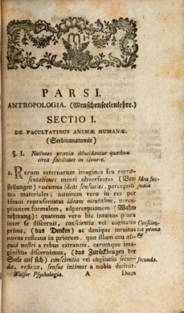 Institutiones philosophicae : Quas in usum auditorum suorum elucubratus est, 3. Psychologia