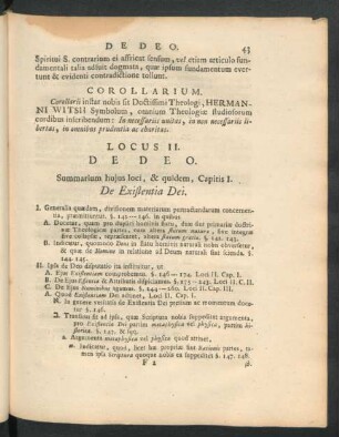 Locus II. De Deo