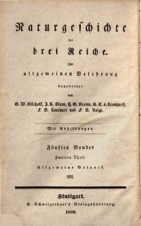Lehrbuch der Botanik, 2,2. Allgemeine Botanik III