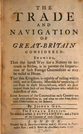 The trade and navigation of Great Britain
