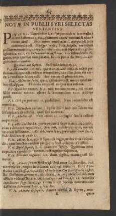 Notae In Publii Syri Selectas Sententias.