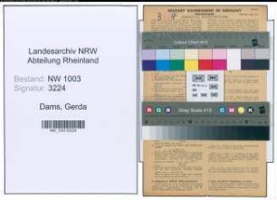 Entnazifizierung Gerda Dams , geb. 18.11.1920 (Fuersorgerin)