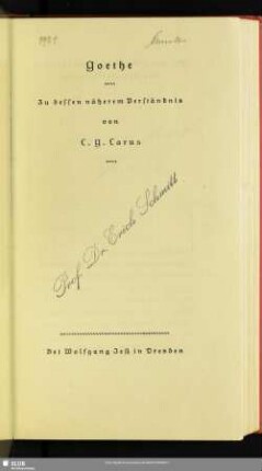 Goethe : zu dessen näherem Verständnis
