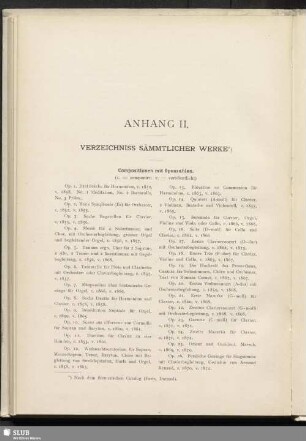 Anhang II. Verzeichnis sämmtlicher Werke