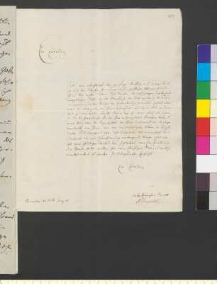 Brief von Henschel, August Wilhelm Eduard Theodor an Goethe, Johann Wolfgang von