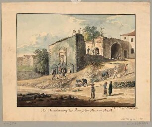 Die Demolierung des Pirnaischen Tores in Dresden am 26. Dezember 1820