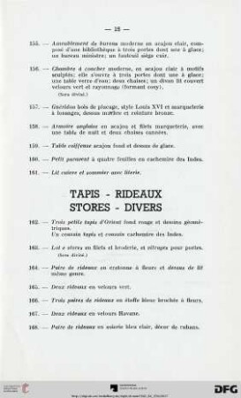 Tapis - Rideaux - STores - Divers (Nr. 162-180)