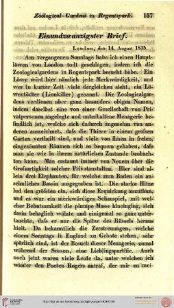 Einundzwanzigster Brief