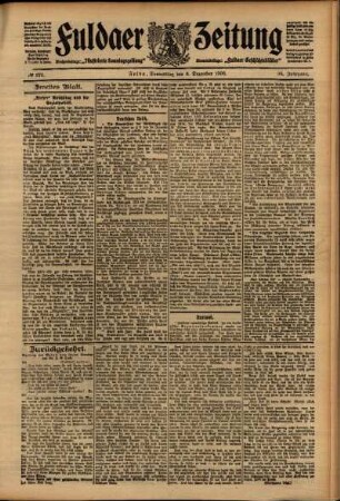 Zweite Ausgabe vom Donnerstag, den 03. Dezember 1908.